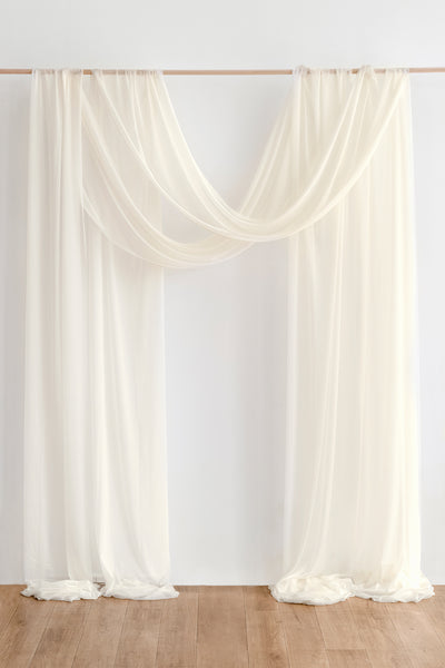 2 Panels Sheer Wedding Arch Draping 30" w x 32ft