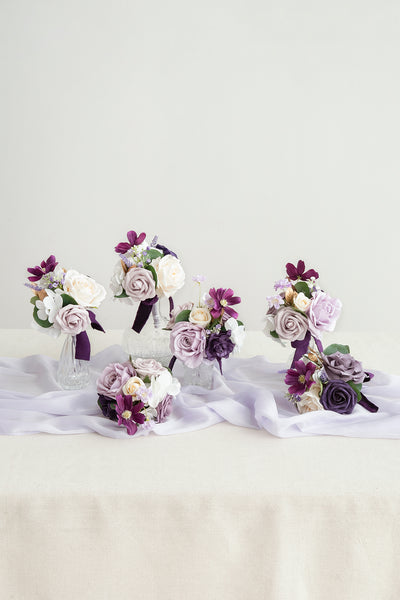 Mini Premade Flower Centerpiece Set in Lilac & Gold