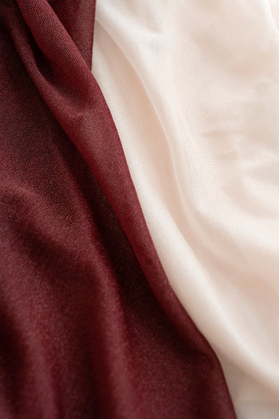 Table Linens in Burgundy & Dusty rose