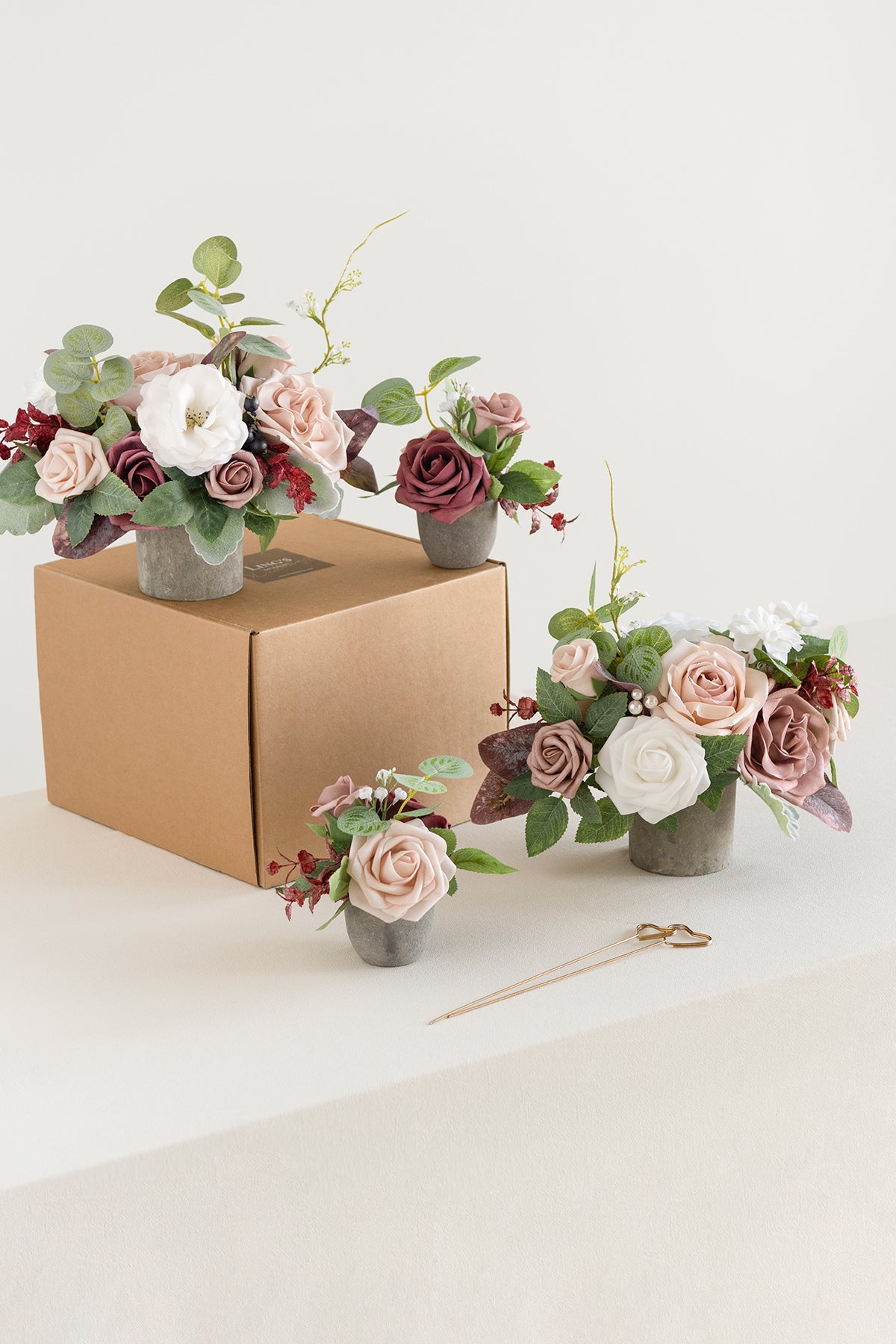 Assorted Floral Centerpiece Set in Dusty Rose & Mauve