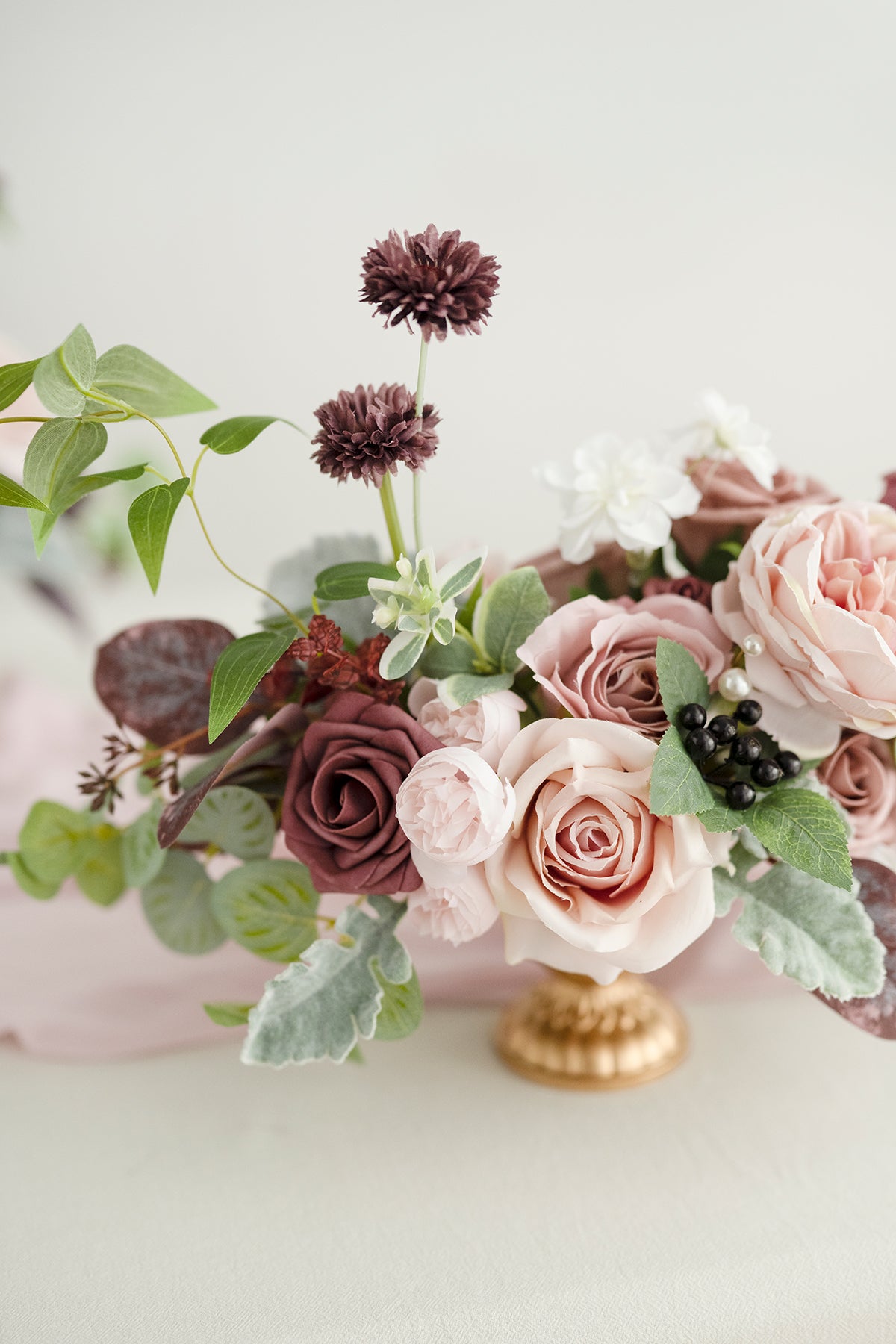Large Floral Centerpiece Set in Dusty Rose & Mauve