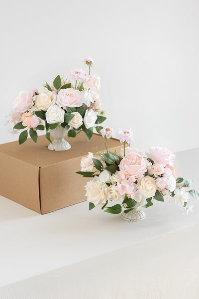 Large Floral Centerpiece Set in Blush & Cream