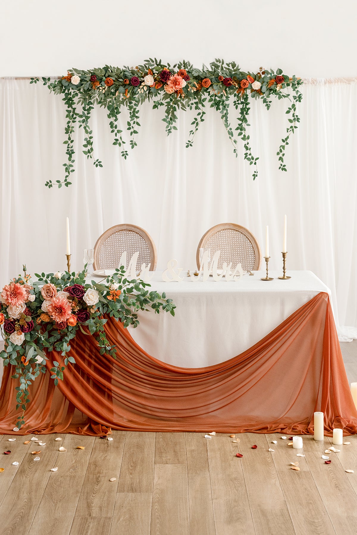 2-Layer Wedding Backdrop Curtains 59" x 10ft (Set of 2) - 6 Colors