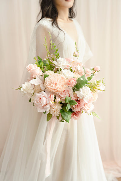 Medium Free-Form Bridal Bouquet in Blush & Cream