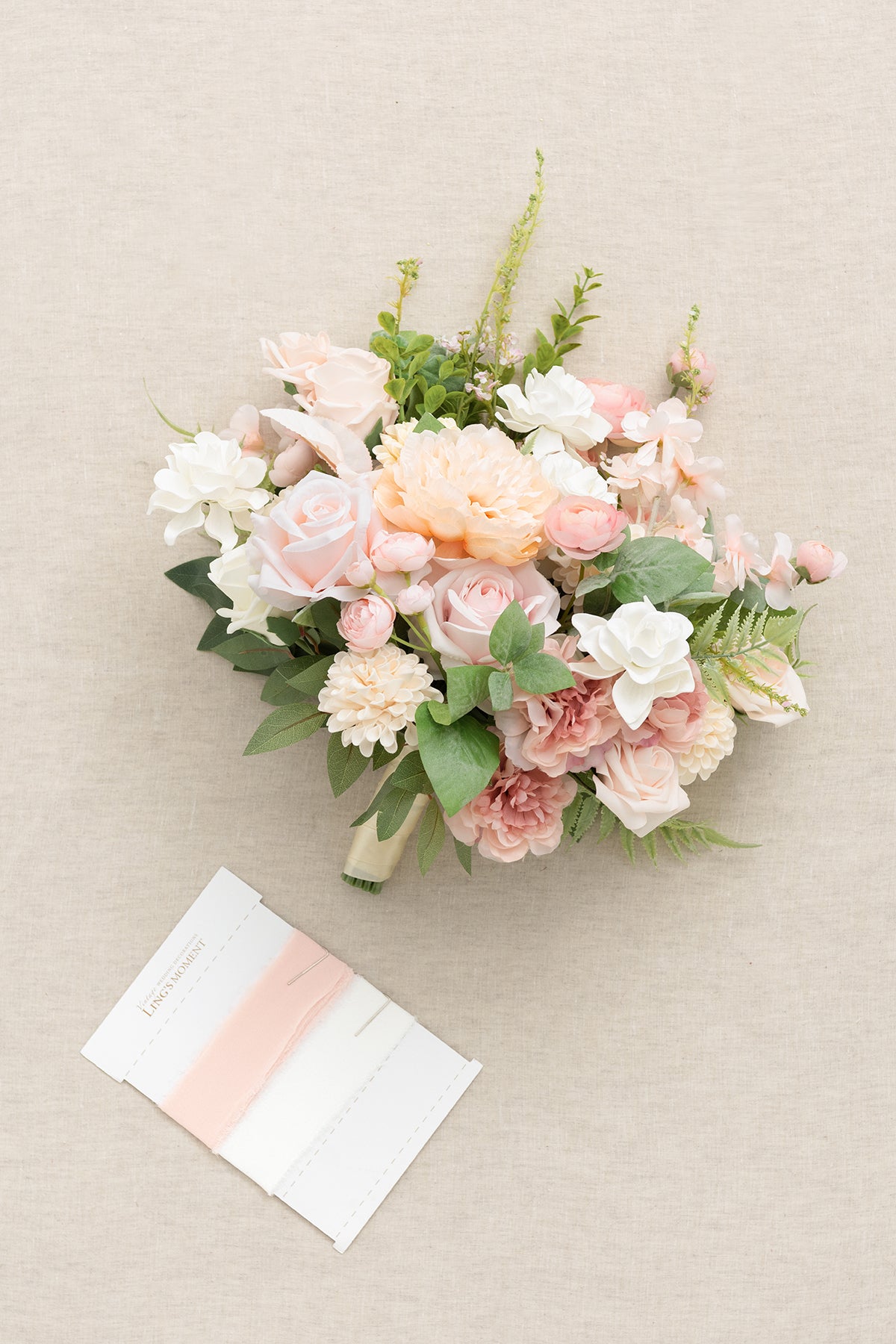 Medium Free-Form Bridal Bouquet in Blush & Cream
