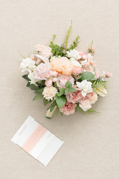 Medium Free-Form Bridal Bouquet in Blush & Cream