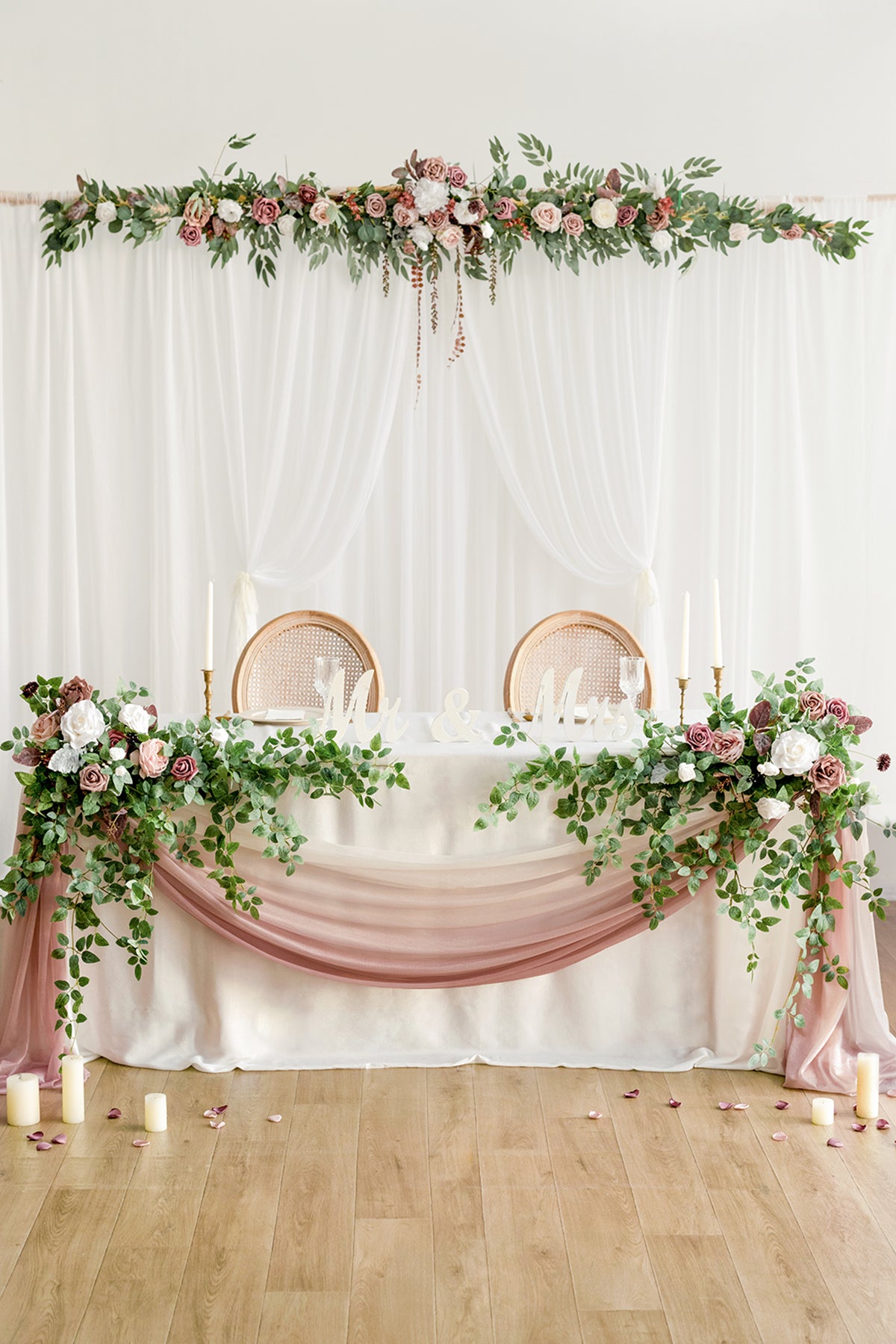2-Layer Wedding Backdrop Curtains 59" x 10ft (Set of 2)
