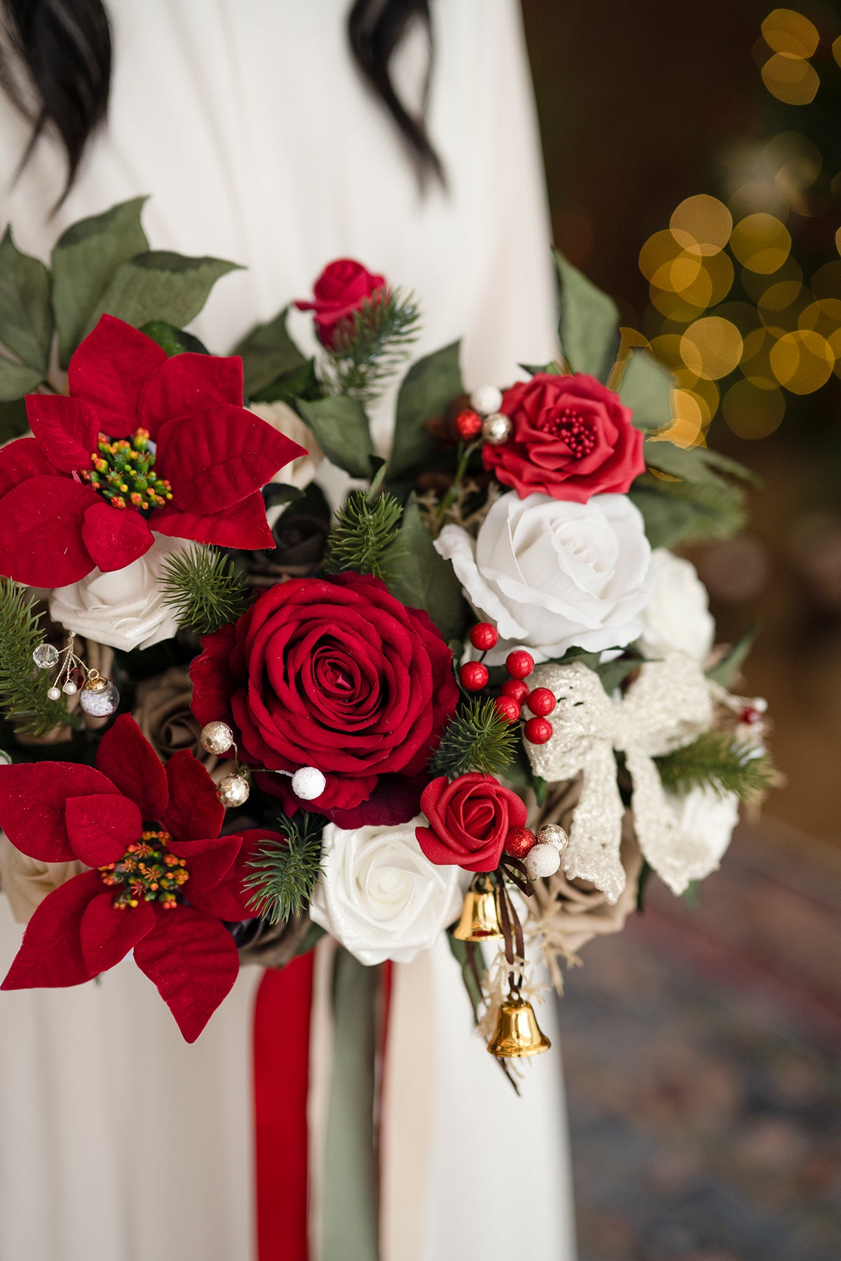 DIY Designer Flower Boxes in Christmas Red & Sparkle