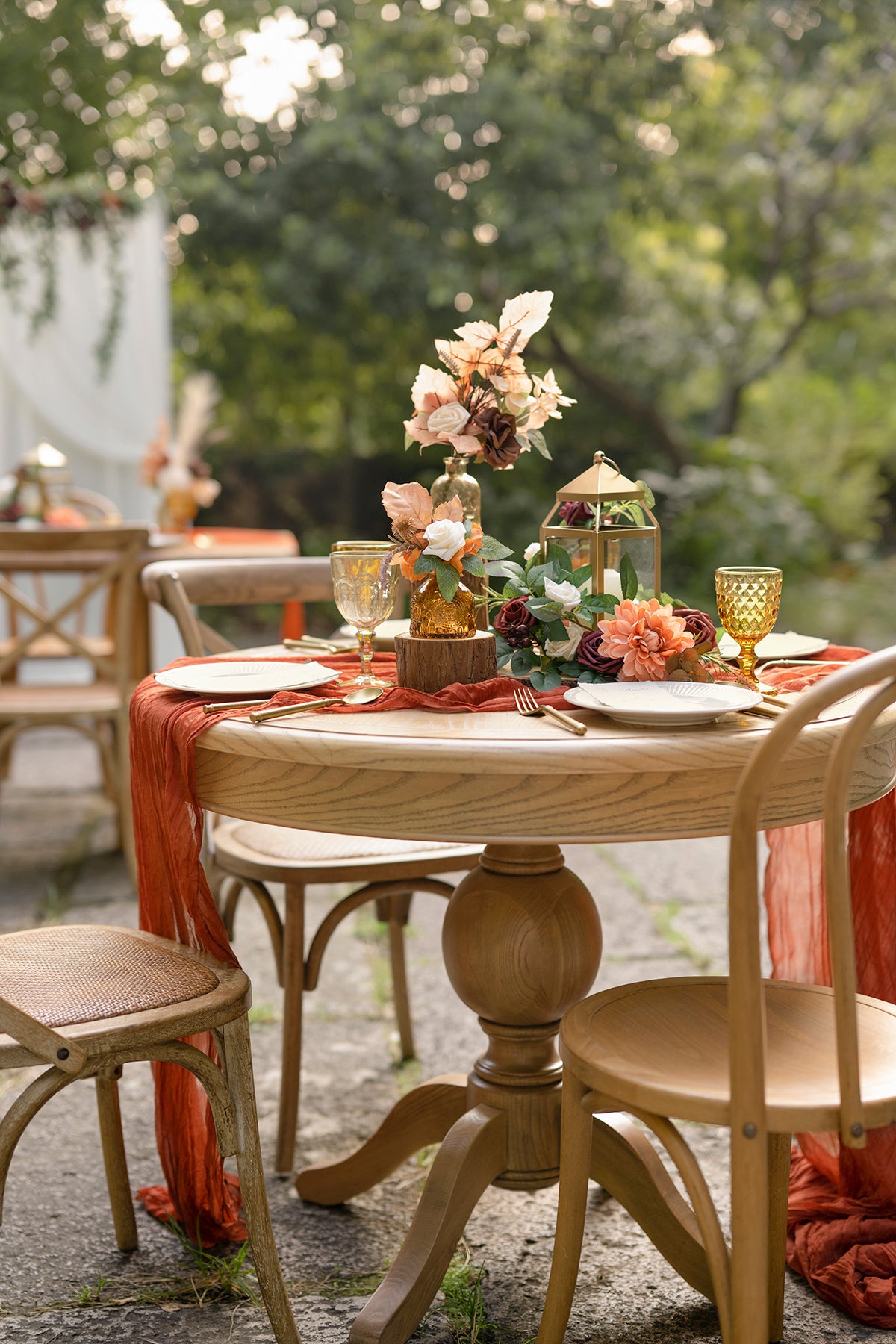 Table Runners in Dark Teal & Burnt Orange