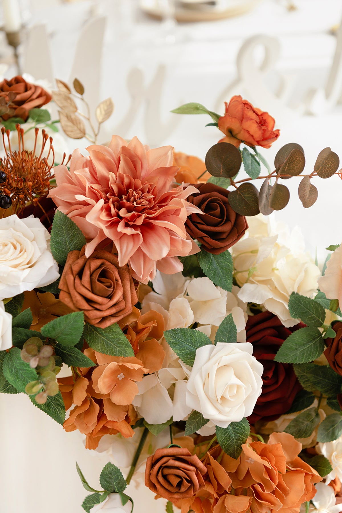 Deluxe Head Table Floral Swags in Sunset Terracotta