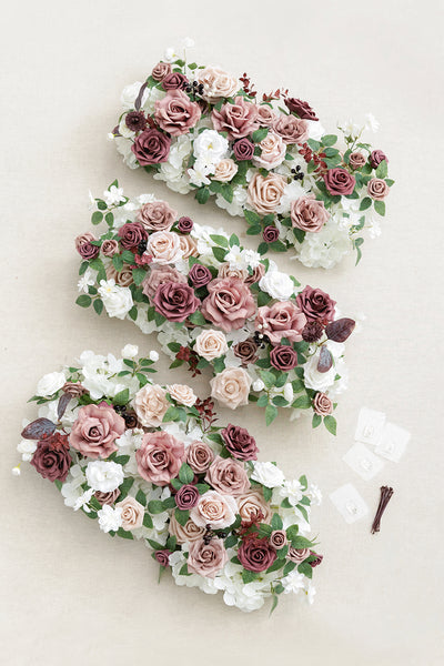 Deluxe Head Table Floral Swags in Dusty Rose & Mauve | Clearance