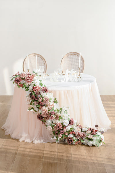 Deluxe Head Table Floral Swags in Dusty Rose & Mauve | Clearance