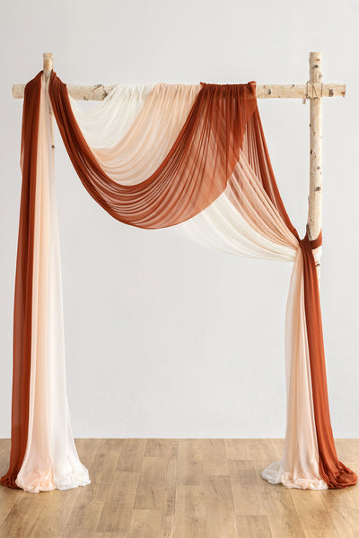 Wedding Arch Drapes in Sunset Terracotta