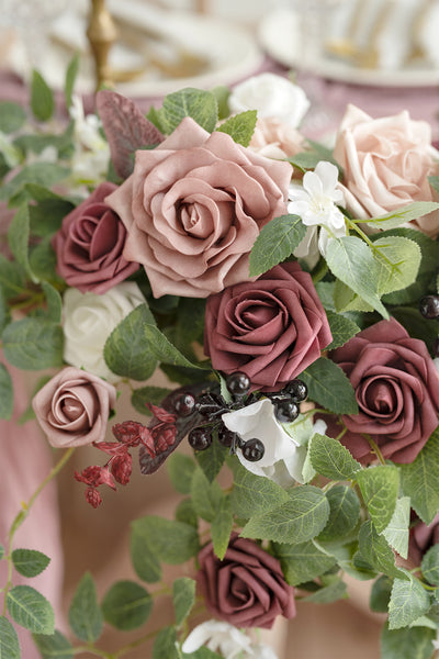Sweetheart Table Floral Swags in Dusty Rose & Mauve