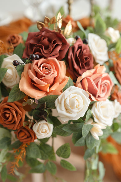 Sweetheart Table Floral Swags in  Sunset Terracotta