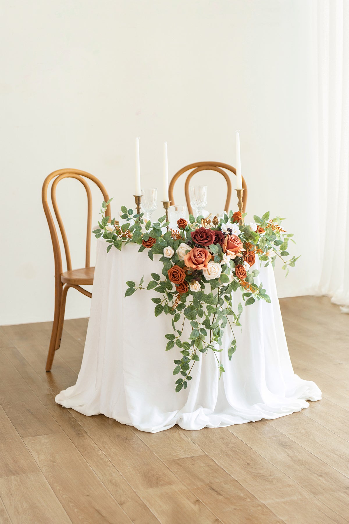 Sweetheart Table Floral Swags in  Sunset Terracotta
