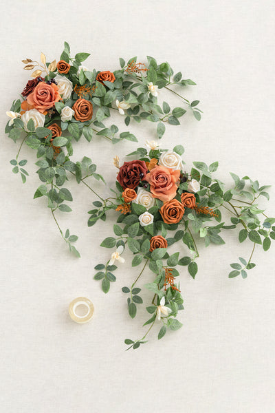 Sweetheart Table Floral Swags in  Sunset Terracotta
