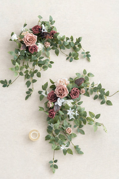 Sweetheart Table Floral Swags in Dusty Rose & Mauve