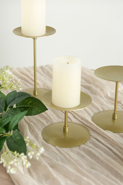 Pillar Candle Holder Wedding Centerpieces - Gold