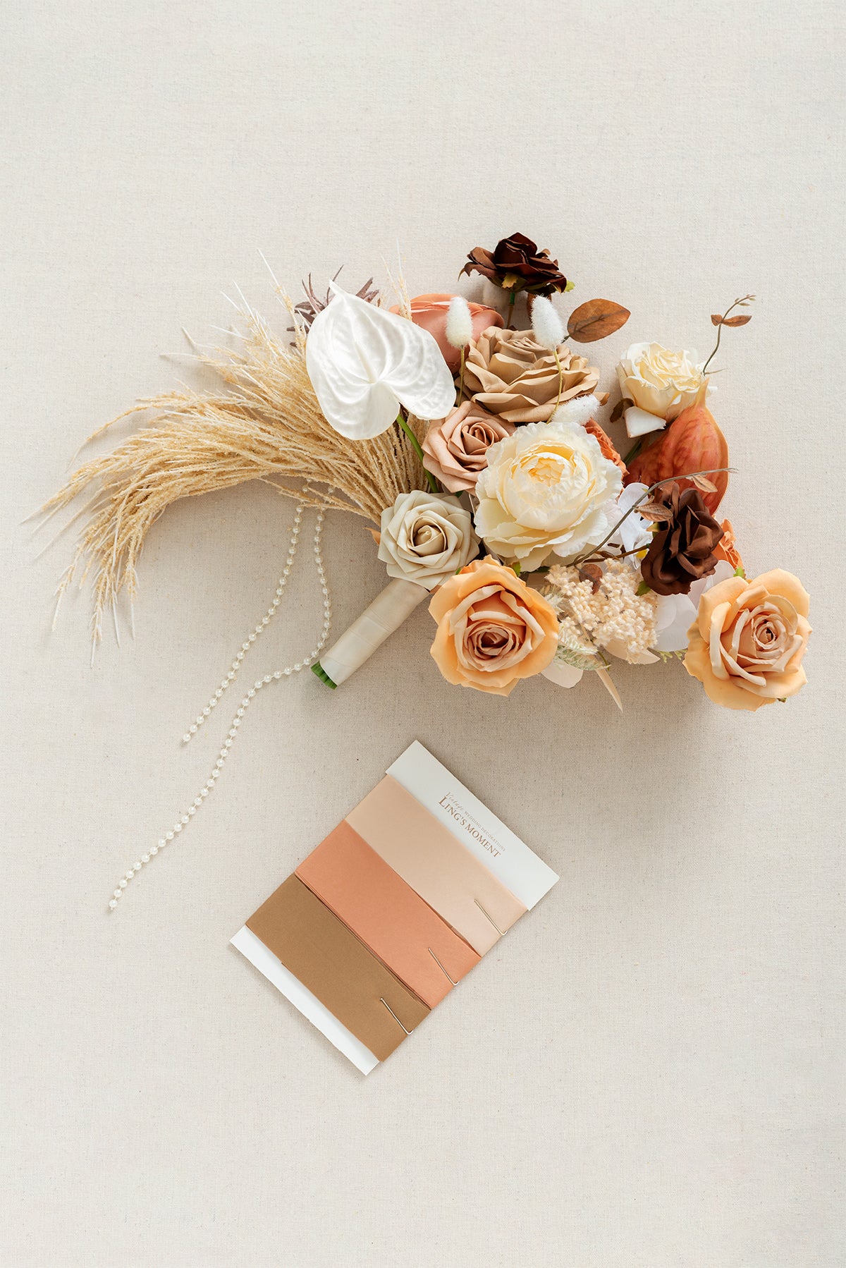 Small Cascade Bridal Bouquet in Rust & Sepia