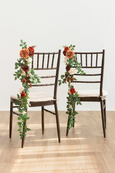 Wedding Hanging Chair Back Decoration in Sunset Terracotta