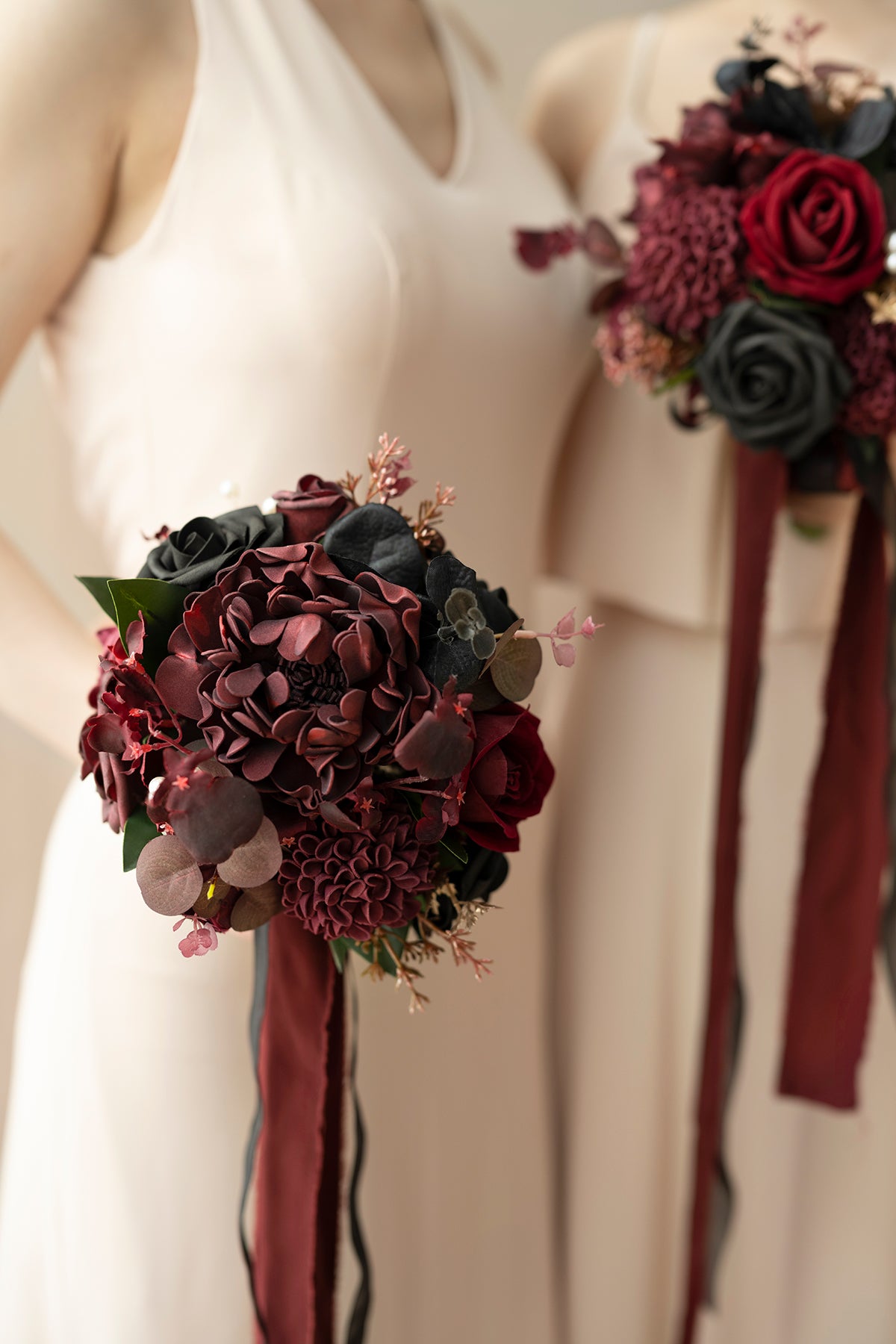 Bridal Flowers in Moody Burgundy & Black