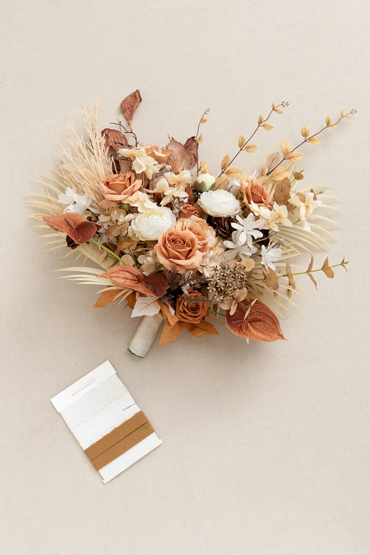 Large Free-Form Bridal Bouquet in Rust & Sepia