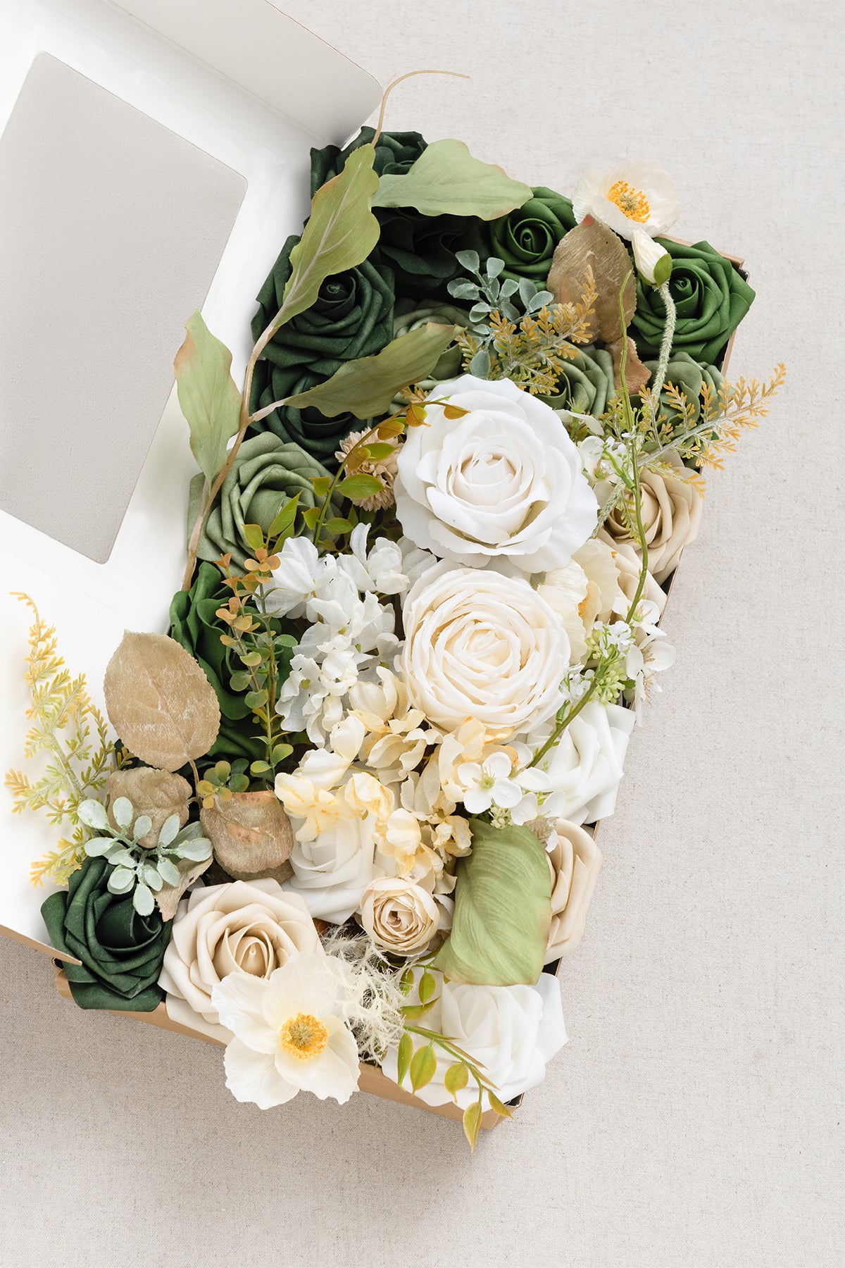  Ling's Moment White & Beige Wrist Corsages for Wedding