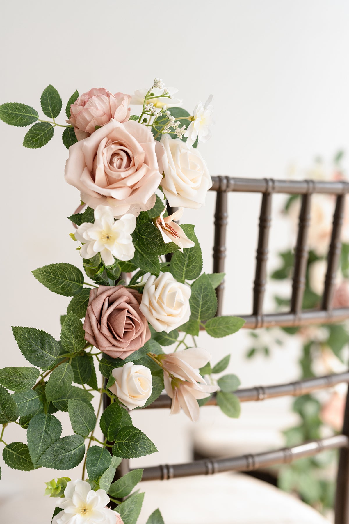 Wedding Hanging Chair Back Decoration in Dusty Rose & Cream