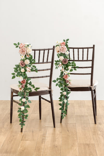 Wedding Hanging Chair Back Decoration in Dusty Rose & Cream
