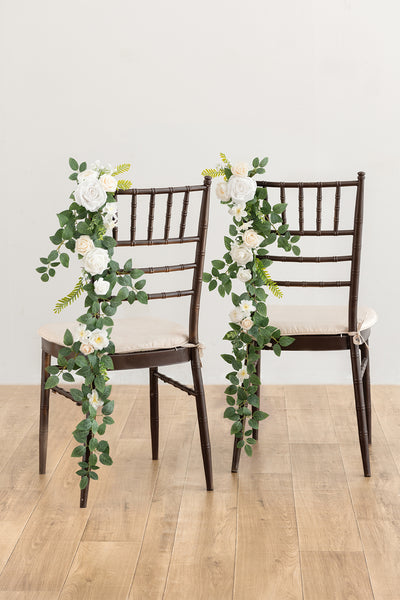 Wedding Hanging Chair Back Decoration in White & Sage