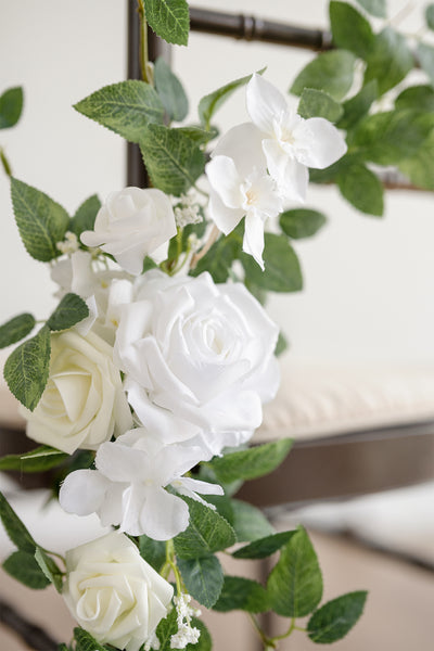 Wedding Aisle Chair Flower Decoration in White & Sage