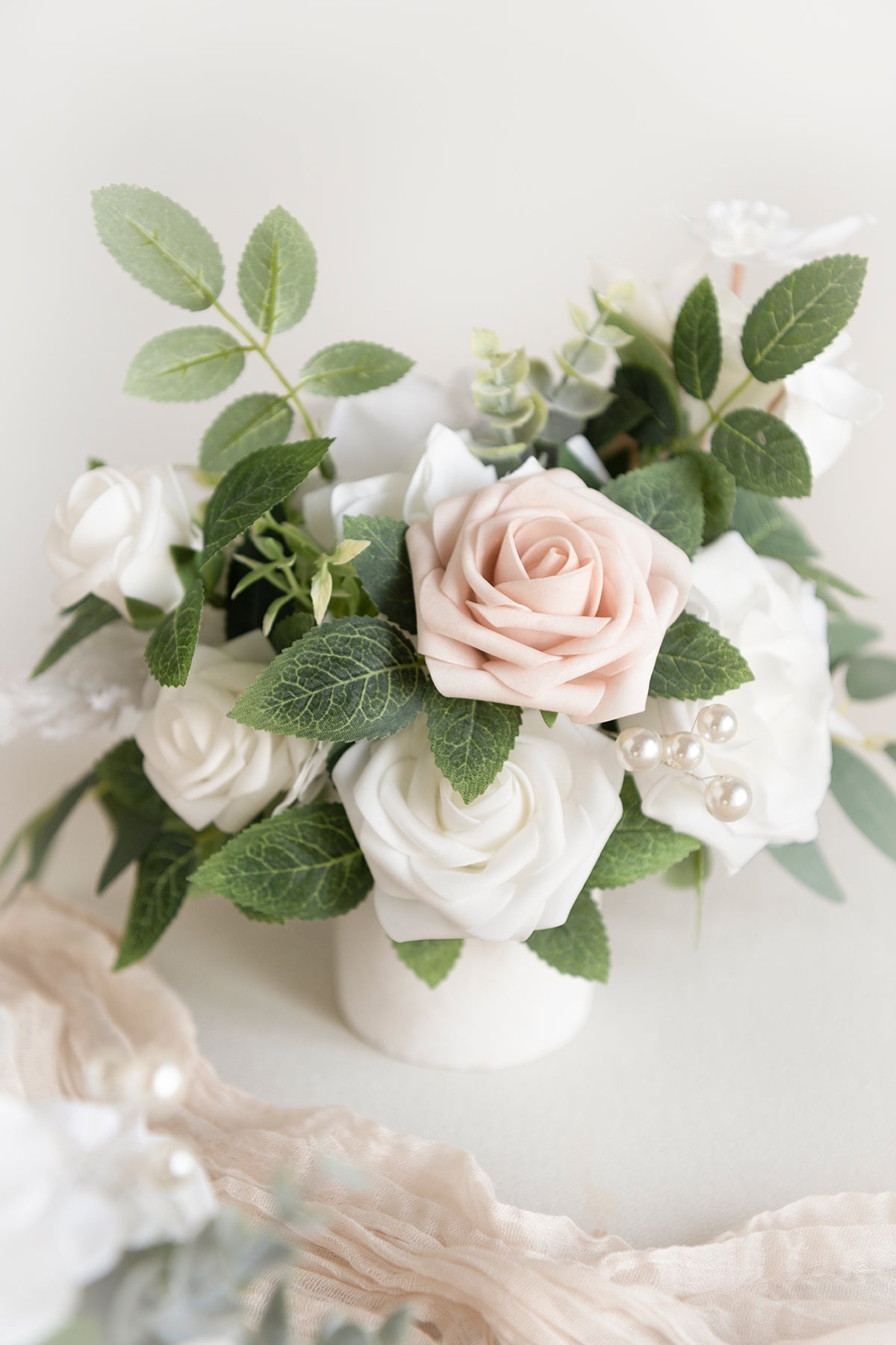 Assorted Floral Centerpiece Set in White & Sage