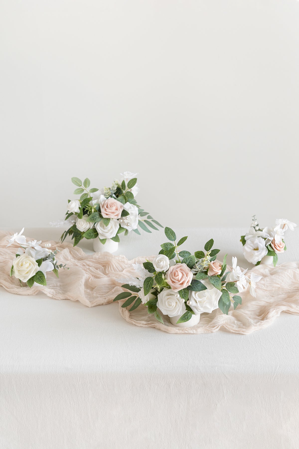 Assorted Floral Centerpiece Set in White & Sage
