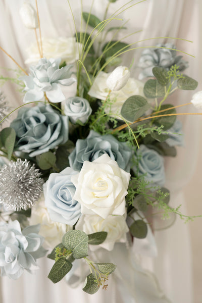 Dusty Blue & Navy Designer Flower Boxes