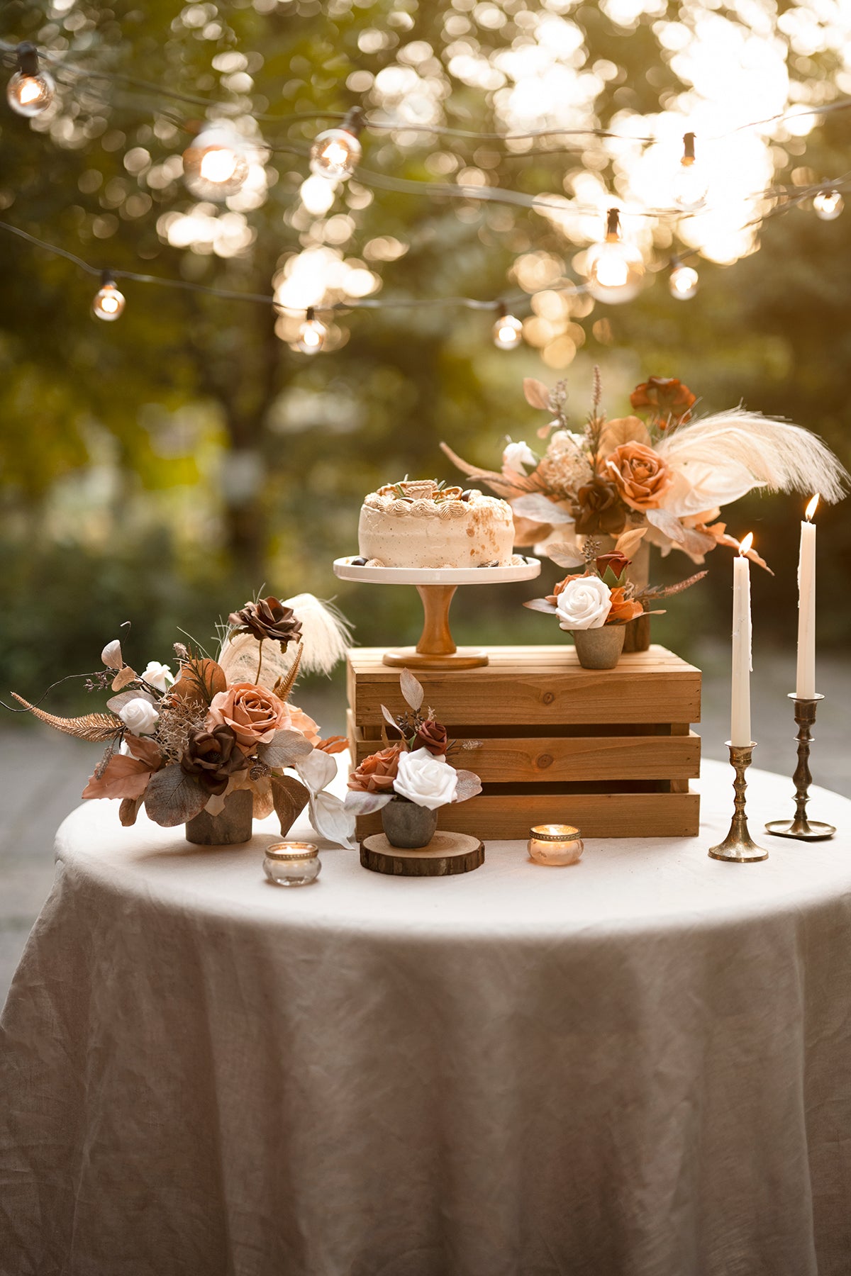 Assorted Floral Centerpiece Set in Rust & Sepia