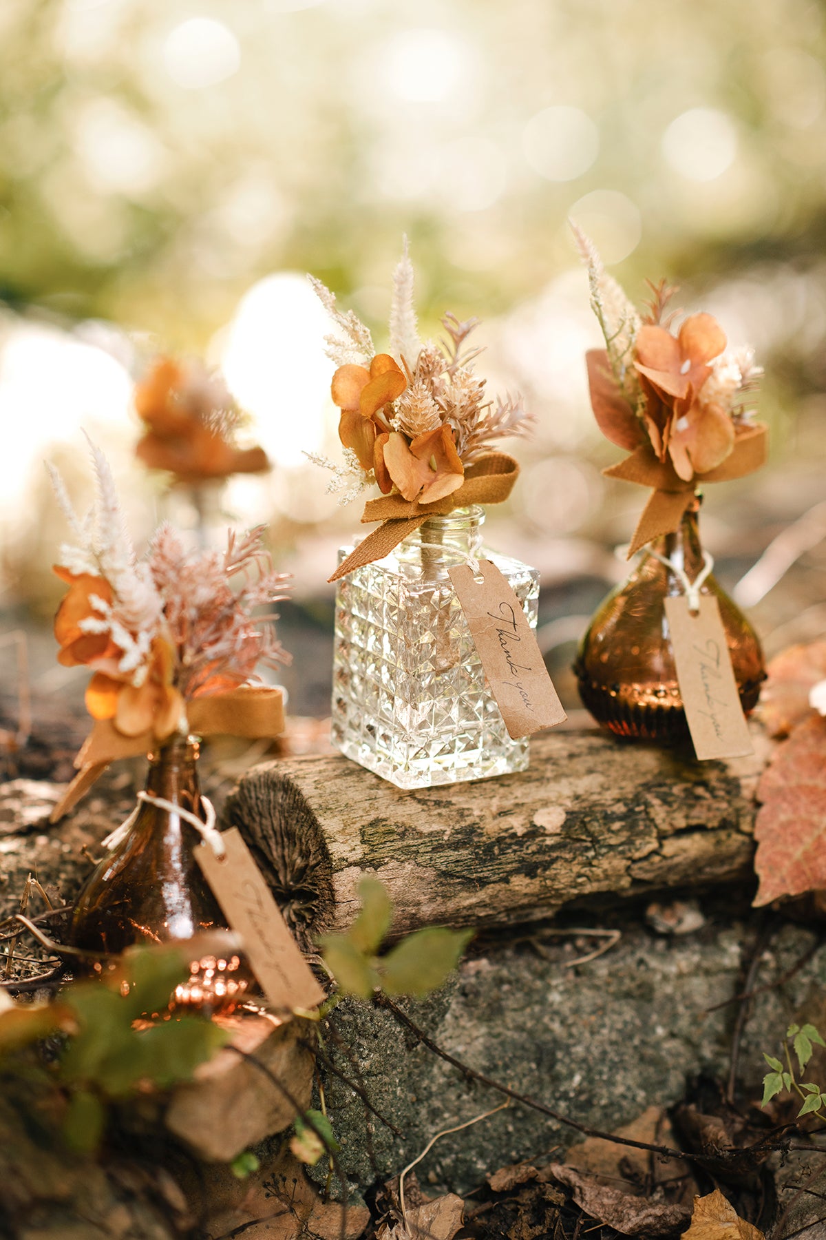 Boutonnieres for Guests in Rust & Sepia