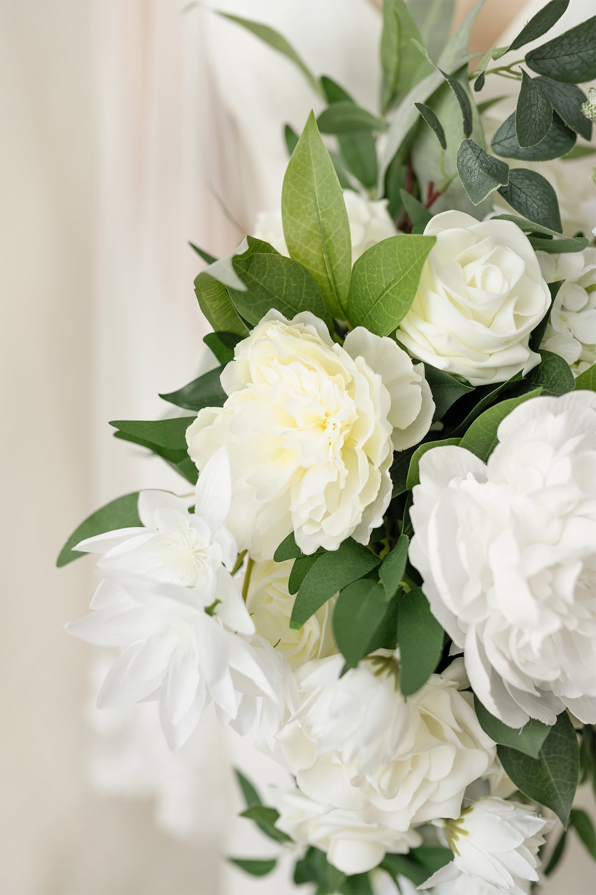 Medium Cascade Bridal Bouquet in Natural White
