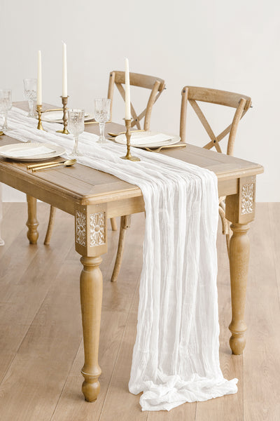 Rustic Gauze Cheesecloth Table Runner 35" w x 10ft/14ft - 16 colors