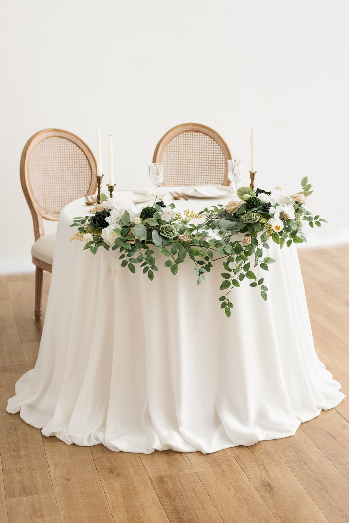 Head Table Floral Swags in Emerald & Tawny Beige