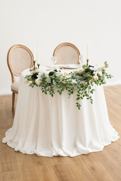 Head Table Floral Swags in Emerald & Tawny Beige