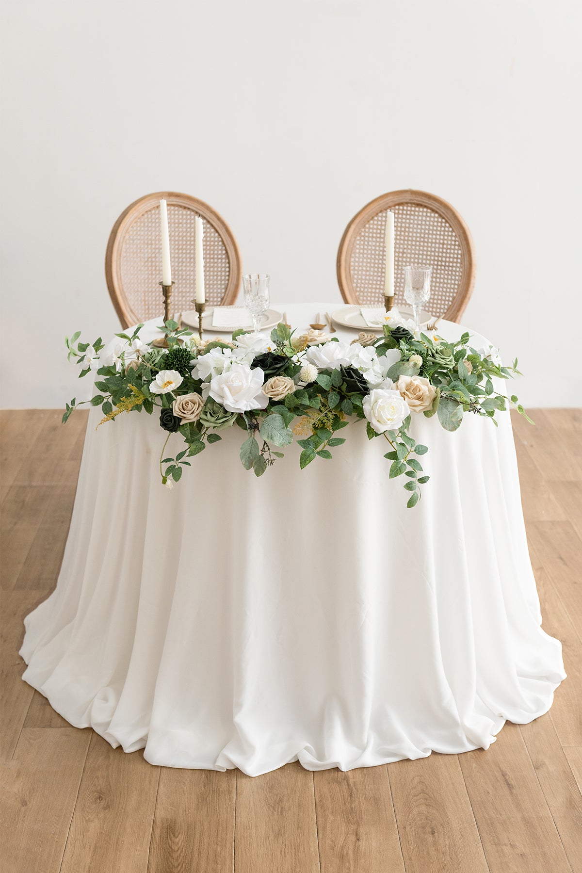 Head Table Floral Swags in Emerald & Tawny Beige