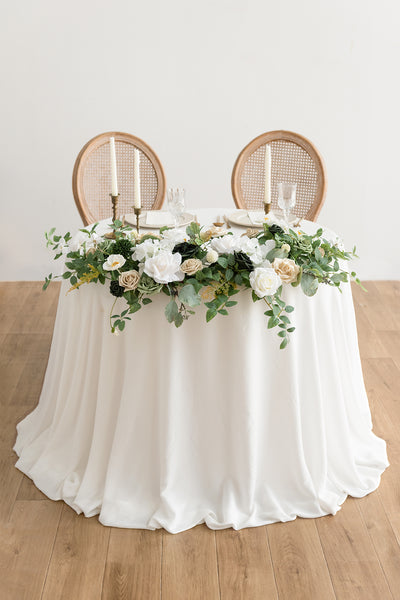 Head Table Floral Swags in Emerald & Tawny Beige