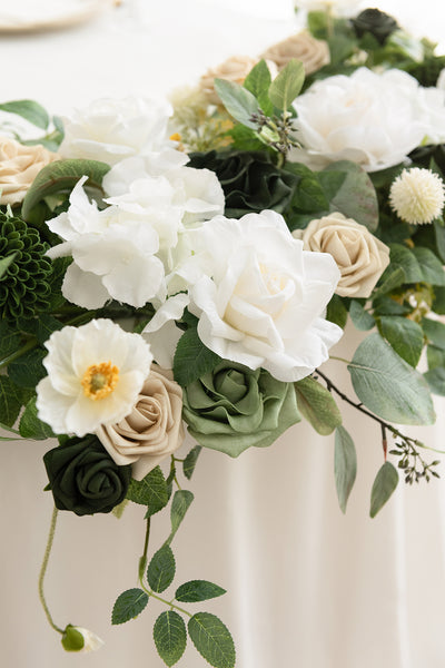 Head Table Floral Swags in Emerald & Tawny Beige
