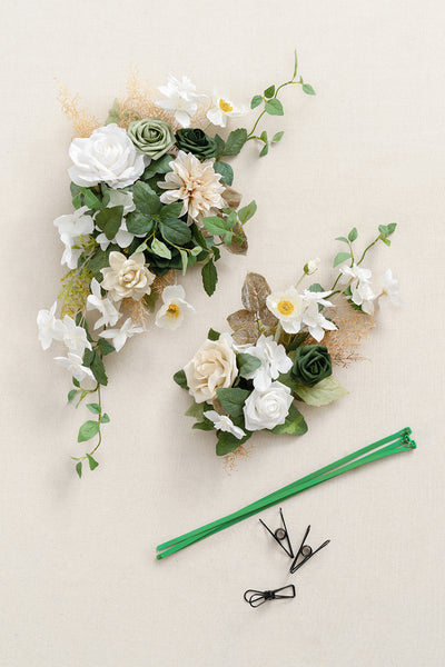 Flower Sign Decor in Emerald & Tawny Beige