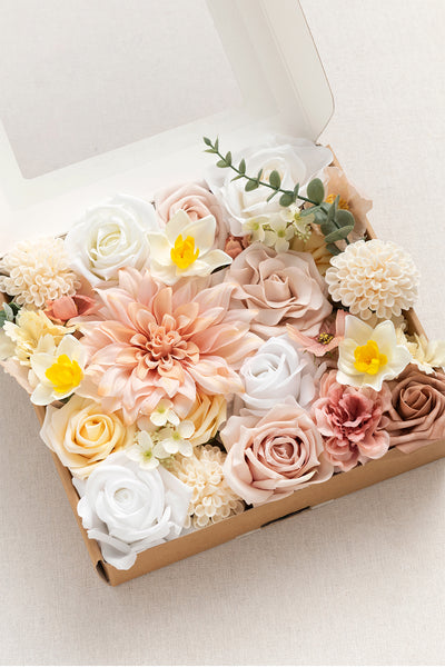DIY Designer Flower Boxes in Blush & Cream