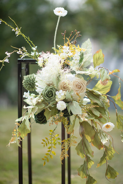 DIY Designer Flower Boxes in Emerald Green & Tawny Beige