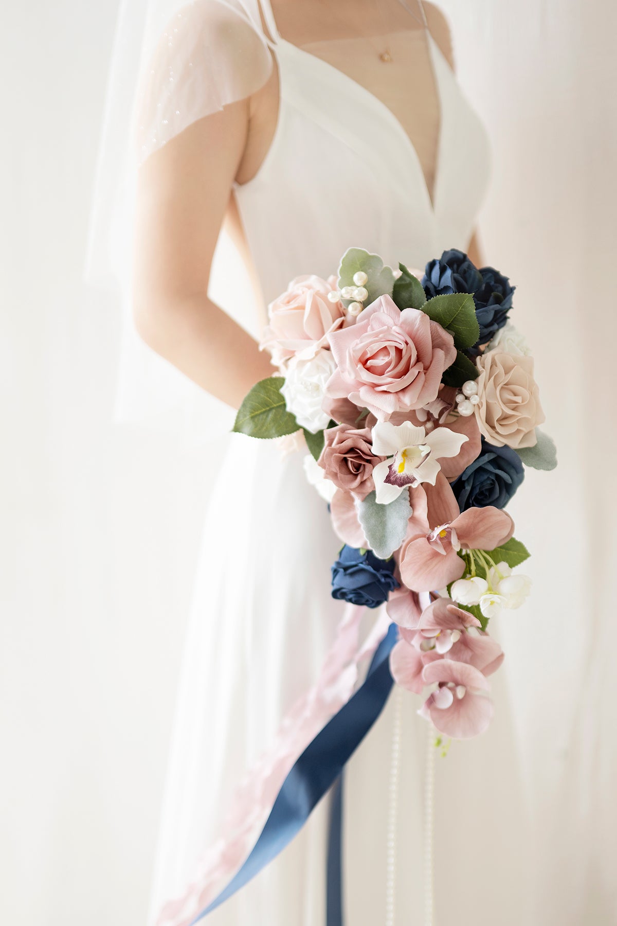 DIY Designer Flower Boxes in Dusty Rose & Navy