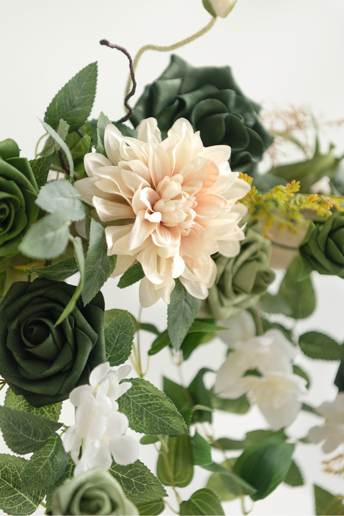 Hanging Arch Flower Decor in Emerald & Tawny Beige | Clearance