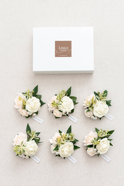 Wrist Corsages in Ivory & Cream